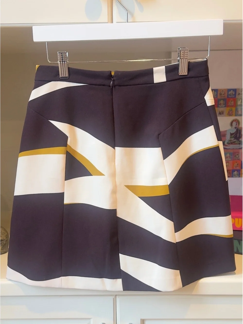 Zara Abstract Geometric Print A-Line Mini Skirt Size S
